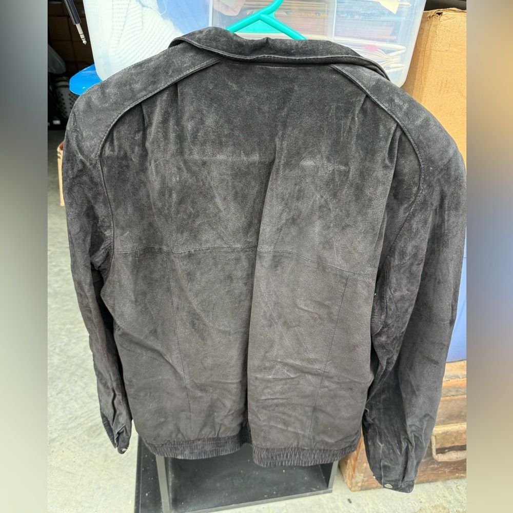 Vintage Summit Leather Bomber Jacket Men's Black Full Zip size 40 Korea made - Picture 9 of 9